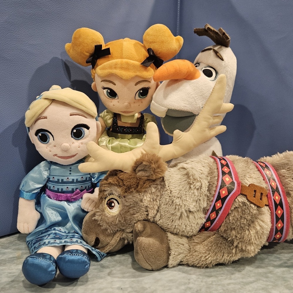 Disney Frozen Plush Bundle Anna Elsa Sven Olaf 4pc Set